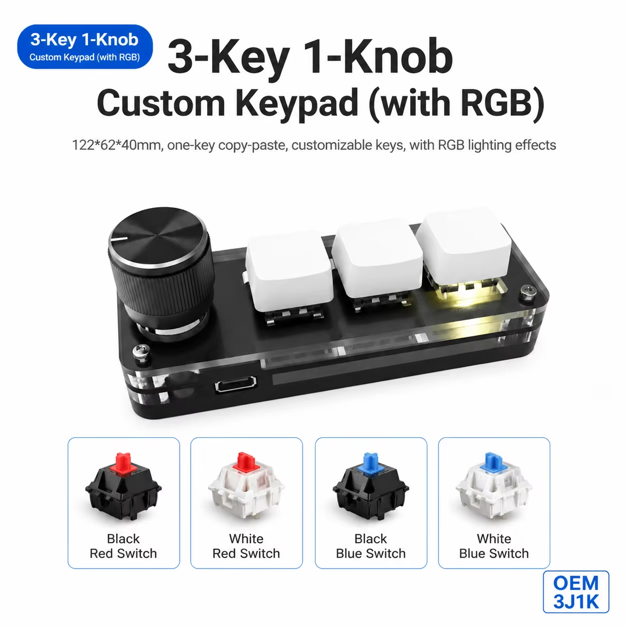 Programmable 3 Keys With Knob  - огляд і ціна Gaming Keyboard Number Pad