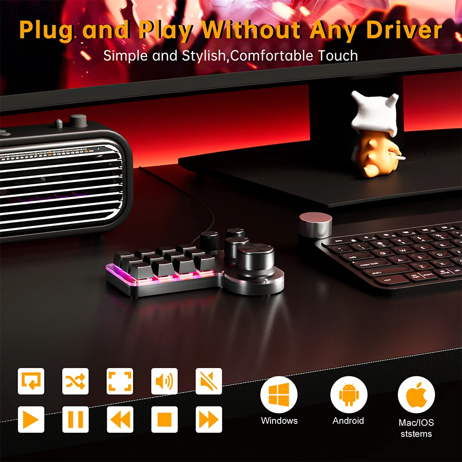 12 Keys 4 Knobs Programming Ma - огляд і ціна Gaming Keyboard Mini Mechanical