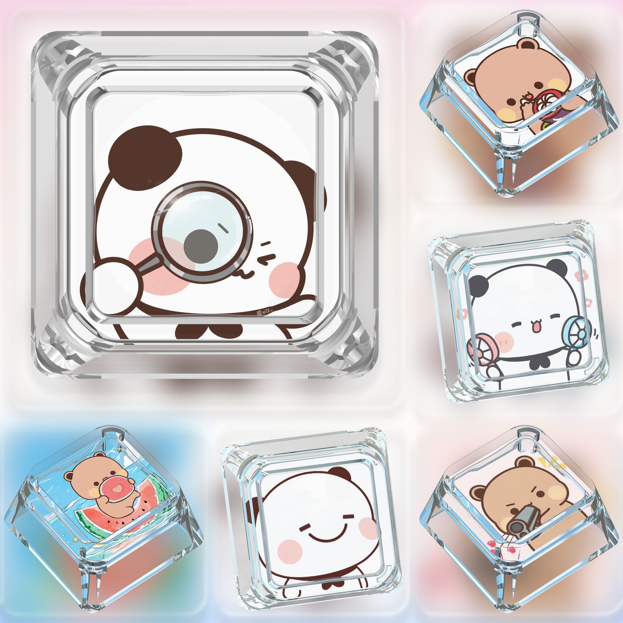 Cute Bubu Dudu Keycaps ABS Cus - огляд і ціна Gaming Keyboard Mechanical